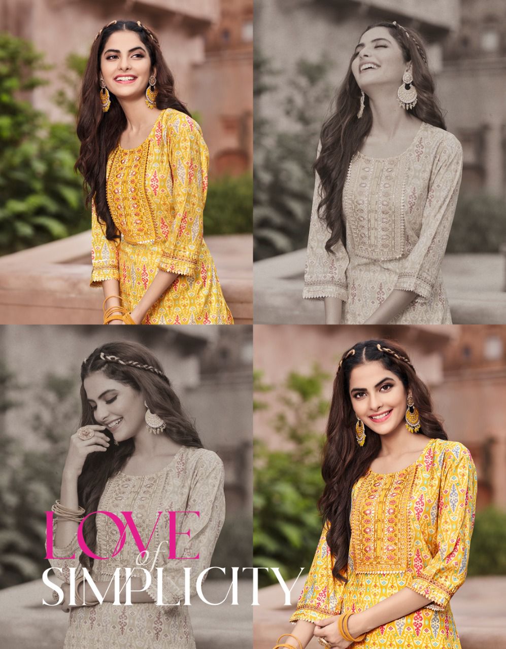 Goldy 1 Fancy Latest Designer Ethnic Wear Foil Print Kurti With Bottom Collection